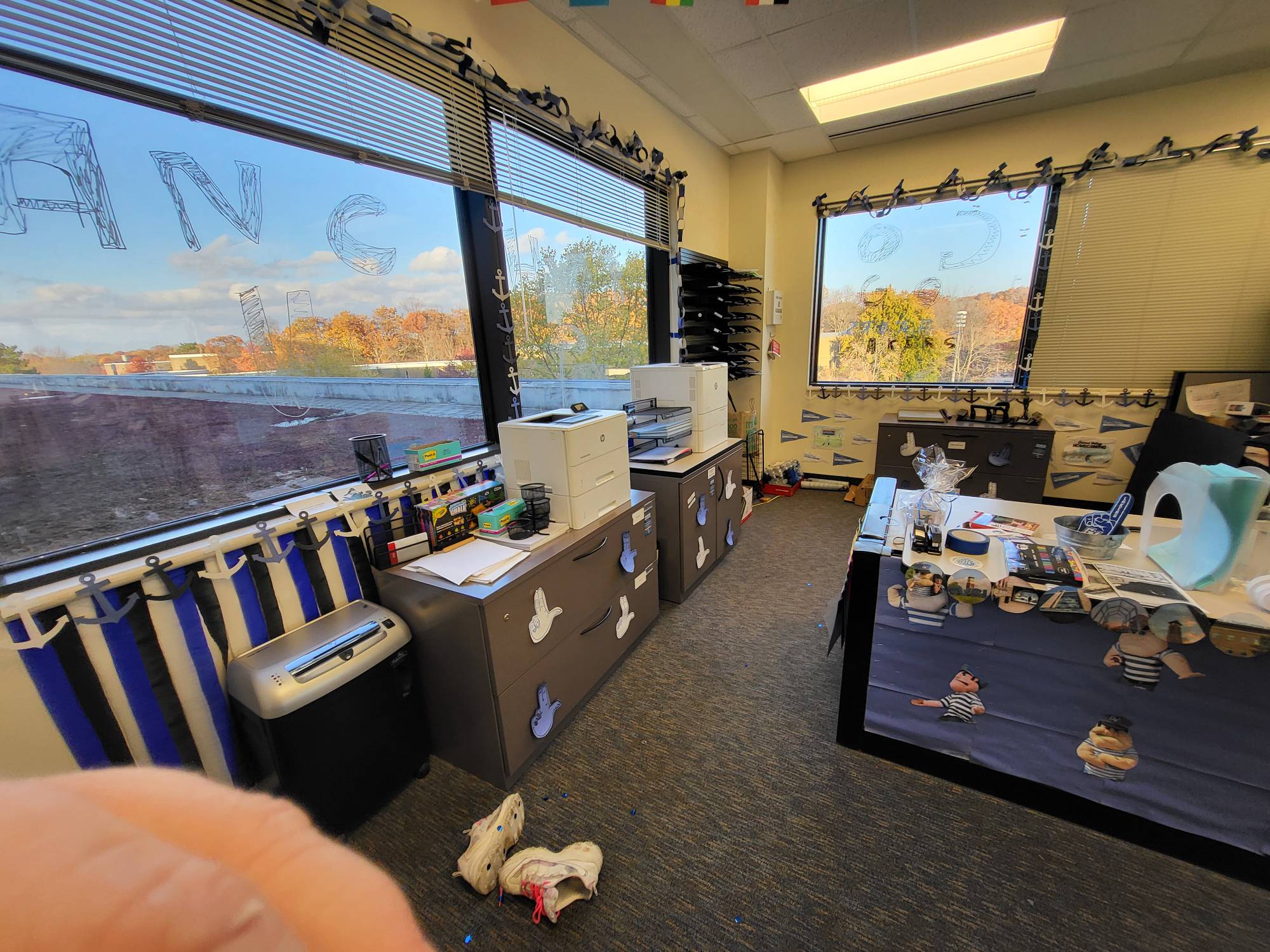 Philosophy department Homecoming decor, office decor and window paint